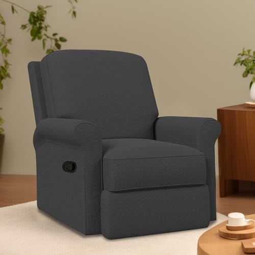 Image of CASALIVING Mersin Comfy Fabric Single Seater Recliner Chair, Recliner Sofa for Relaxing, Recliner Chair for Home Relax (Black) | Premium Fabric Sofa