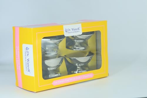 Image of Stainless Steel Icecream Tea Cup 135ml Set of 4pcs Ideal for Tea | chai | Coffee | Home | Party | Restaurant | Gifting | Special Occasion
