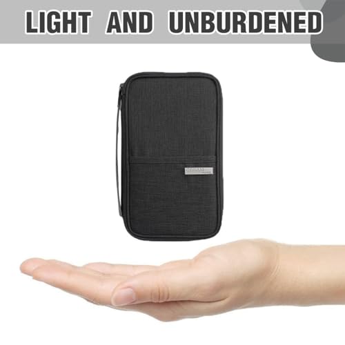 PLABBDPL Portadocumenti da viaggio con protezione RFID - Custodia Porta Passaporti Famiglia - Portafoglio Documenti & Organizer con Blocco RFID, Nero