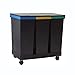 smarty - Ecobin Mülleimer auf Rollen (3 x 21L) - Roll-Abfalleimer mit 3-fachem Abfalltrennsystem für Drinnen und Draußen - einfache Einhand-Bedienung und klick-Mechanik - Made in Italy