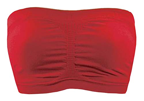 Braza Bandeau Tube Top Convertible Bra - Red, X-Large