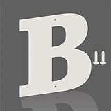Monlyey - Letras de dirección de números de casa modernos de metal blanco, B)
