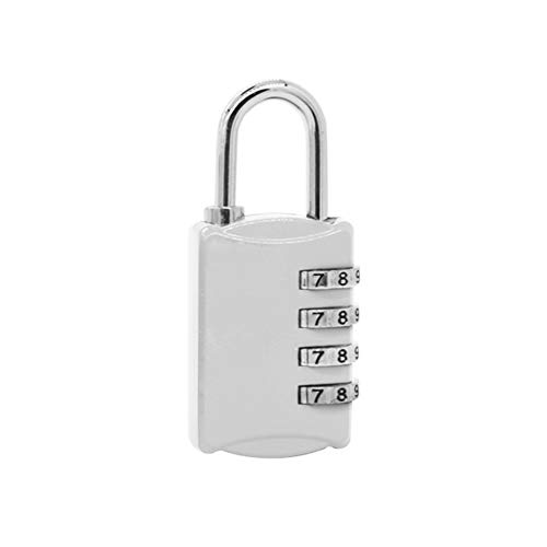 ohfruit Cadenas à code à 4 chiffres, cadenas de gym, combinaison de 4 chiffres, cadenas sécurisé pour voyage, valise, cadenas argenté Cover