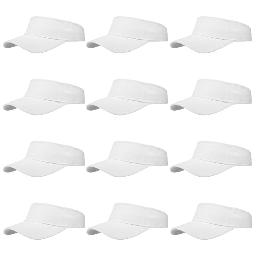 Image of 12 Pcs Sun Visor for Women Men Outdoor Sport Golf Tennis Softball, Adjustable Visors Hats