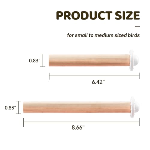 Image of 6 Pcs Wooden Bird Cage Perch, Cage Accessories, Parrot Toys, Mimics Wild Branches, for Parakeet, Cockatiel, Conure, Budgie, Lovebird, Small Medium Birds