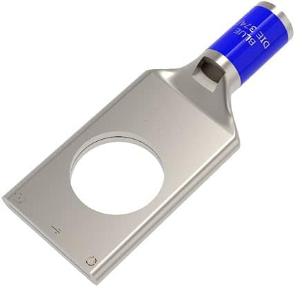 Burndy 6 AWG One-Hole Lug Compression Connector, Straight Barrel, Blue - YA6CLBOX, (Pack of 10)