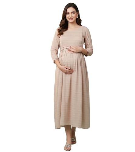 Image of DUMMY SHAPE Feeding Kurtis for Women Cotton Blend | Printed Pregnancy Flare Kurta with Dual Nursing Zippers to Pre & Post Partum | Maternity Dresses | Gifts for Pregnant Woman