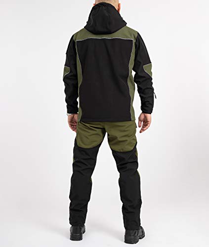 Foto von Rock Creek Herren Softshell Hose Cargohose Outdoorhose Wanderhose Herrenhose Wasserdicht Skihose Arbeitshose Winterhose Trekkinghose H-245 Schwarz XL