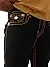 True Religion Men's Ricky Super T Flap Jeans – Flap Back Pockets- Black Rinse, 36