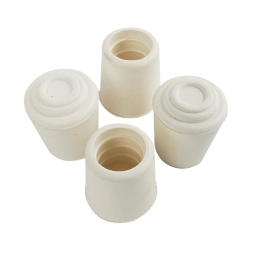 Image of SoftTouch 4441395N 5 /8 Inch Rubber Folding Metal Chair Leg Cap Replacement, 5 /8 inch, White, 4 Count