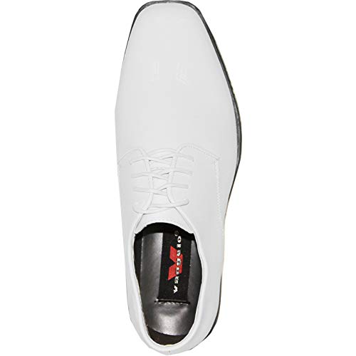 Image of VANGELO Men Dress Shoe TAB and Tux Oxford Formal Tuxedo for Prom Wedding Uniform Medium and Wide Width Black Grey Ivory White Patent