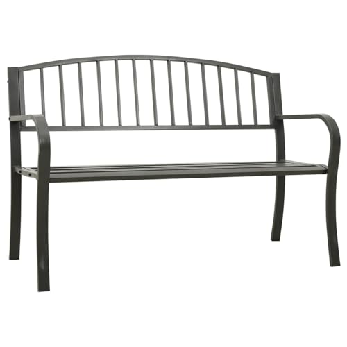 Tidyard Banco de Jardín,Banco jardineria,Banco Jardin Exterior,Sofa Jardin,Silla Exterior,Banco Jardin,Banco de jardín Acero Gris 120 cm