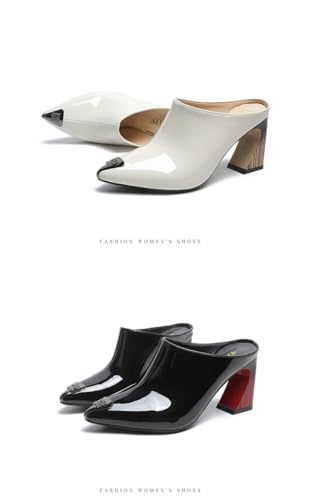 Emo Low Block Heels for Women Pointed Toe Mules Bridal Wedding Parties Beach Cruise Cute Rave Y2K Kawaii Elegant Dressy Fashion Trendy Pumps Work Office Sandals Spring Summer Fall Outdoors3