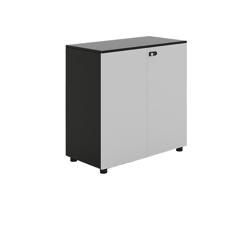 Bianco & Nero Ufficio Cabinet Doppia Porta Sto Basso File Legno Cabinet con Serratura Sicuro Documenti Nizer per Casa & Ufficio