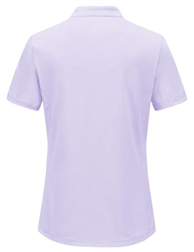 Image of BGOWATU Women's Golf Polo Shirts Short Sleeve Collarless Y-Neck Tennis Tops Quick Dry UPF 50+ Workout Shirt Lightweight