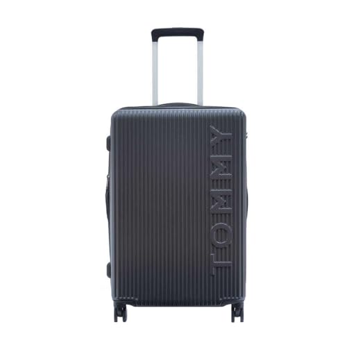 Image of Tommy Hilfiger Medium Hard Luggage Empire X - Grey | Check-in Trolley Bag with TSA Lock | 360 Spinner Double Wheels | Telescopic Handle | Polycarbonate Shell Suitcase | 68cm | 63L Capacity