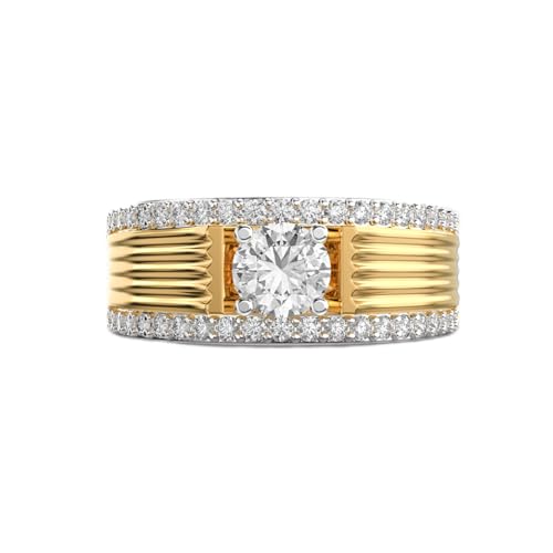 Bague soleil en argent sterling 925 plaqué or avec moissanite ronde LKJR_0324