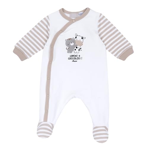 Chicco, Pijama de Bebé de Suave Algodón, con Cómoda Abertura Frontal Adecuado para el Otoño, Ropa de Bebé para Niño y Niña 0 24 Meses, Designed in Italy