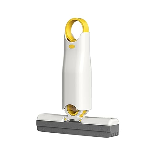 Portable Self-Squeeze Mop Lightweight Sponge Absorbent Mop Wet and Dry Mop for Counters Kitchen Bathroom Self-Squeeze Sponge Mop