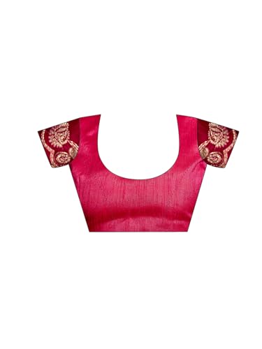 Image of Satrani Women'S Georgette Embroidery Bandhani Printed Saree With Unstitched Blouse Piece