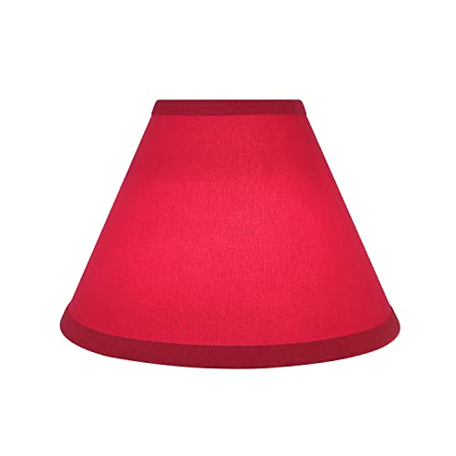 Image of Aspen Creative 58755, Hardback Empire Transitional UNO Lamp Shade, Blood Red, 4 inch Top x 10 inch Bottom x 7 inch Slant Height, Slip UNO 33mm