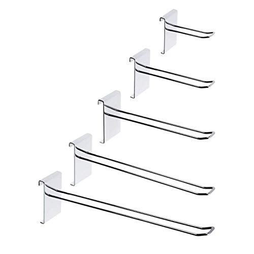Heavy Duty Gridwall Single Euro Hooks Grid Wall Mesh Panels Chrome Retail Display Size (4" 6" 8" 10" 12") Pack of (1, 5, 10, 25, 50, 75, 100) (25 X CHROME EURO HOOKS, 12 INCH OR 300MM OR 30CM)