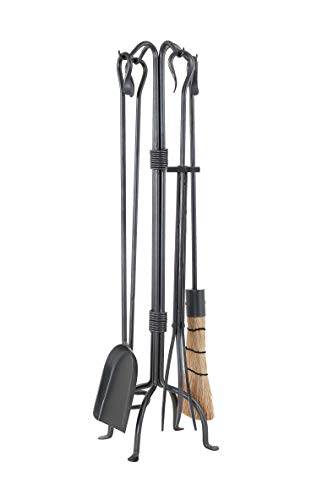 Minuteman International Country Classic 5-piece Wrought Iron Fireplace Tool Set