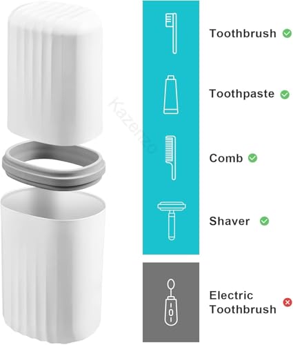 Kazenzo White Plastic Travel Toothbrush and Soap Holder - Image 6