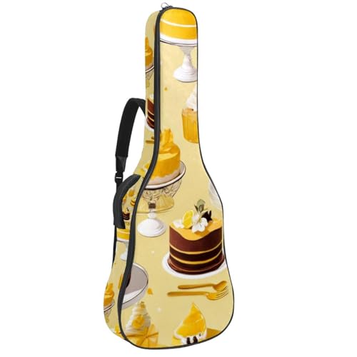 Sac pour guitare acoustique jaune imprimé dessert idéal pour vos déplacements