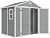 LUXOAK 8 x 6 FT Resin Storage Shed with Floor, Tool Shed Outdoor Storage with Window, Vents, and Stainless Steel Cores, for Lawnmowers/Bicycles/Pool Supplies, Grey