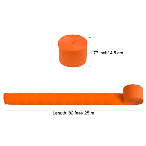 Image of 8 Rolls Orange Crepe Paper Streamers, Wedding Birthday Baby Shower Halloween Party Decoration, Fall Thanksgiving Party Rainbow DIY Supplies, Living Room Bedroom Decor