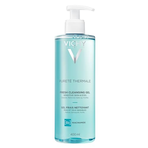 Vichy Pureté Thermale Fresh Cleansing Gel | Formulated With Glycerin & Niacinamide | Gentle Gel Cleanser & Makeup Remover | Removes Impurities Without Overdrying | Safe For Sensitive Skin & Eyes cover