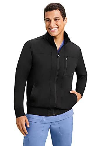 Healing Hands Men's Scrub Jacket 6 Pocket Purple Label Scrubs 5530 Jonathan Zip Up Jacket For Men Black Xl #TOP5