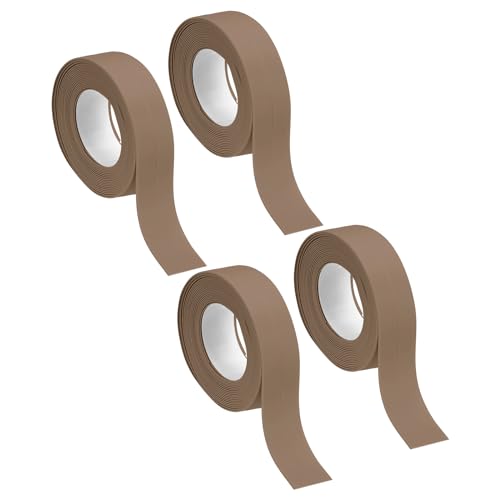 sourcing map 4 Rolls of Brown Caulk Sealant Strip Waterproof Self Adhesive, 0.87" x 10.5Ft Toilet Caulk Tape, Bathtub Caulk Sealing Strip for Kitchen Countertop, Sink, and Floor Edge Protector