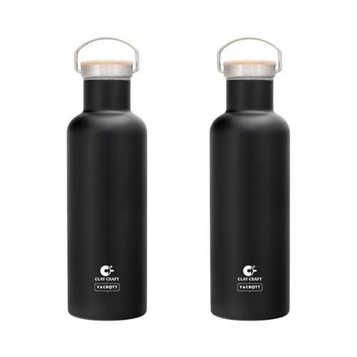 Image of Clay Craft Vacbott Melissa Classic Double Walled 18 Hours Hot and 24 Hours Cold Vacuum Insulated Flask 860 ml, 2 Pcs Bottles for Travelling|BPA-Free|Leak Proof|BIS Certified|1Year Limited Warranty