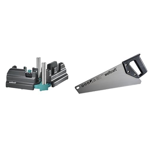 Boîte à onglet 2-en-1 Wolfcraft 6948200 et scie égoïne Hcs 4024000 pour découpe