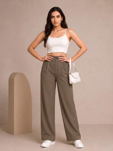 Image of Womens NS Lycra Korean High Waist Straight Pants