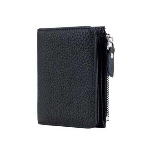 Money Wallet Portable Earphone Card Holder Bag Casual Zipper RFID Short Wallets Men Women(Black)