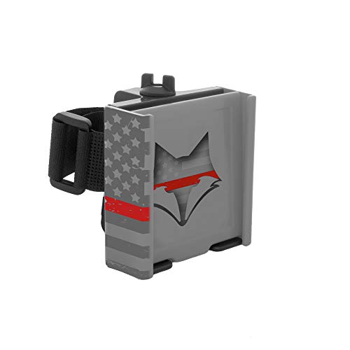 Image of DESERT FOX GOLF Phone Caddy - American Flag Golf Cart Phone Holder - Secure Velcro Mount, One-Hand Access, Universal Fit, Patriotic Golf Accessories (Red Line)
