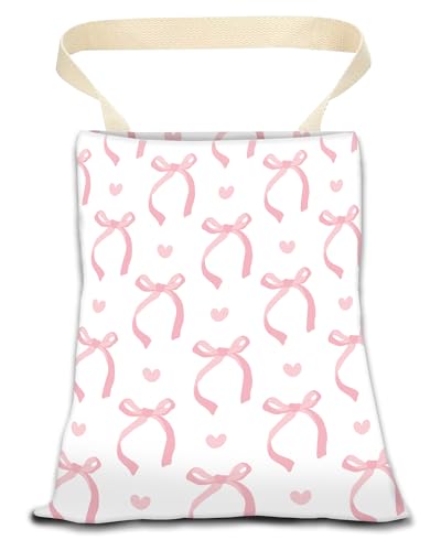 Image of Car Trash Can, Durable Hanging Car Trash Garbage Bag, Cute Automotive Garbage Cans Organizer, Cute Pink Bow
