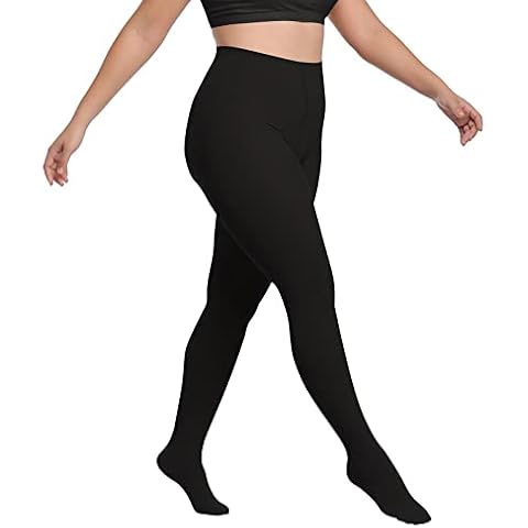 Lishang Lined Tights Women's Winter Fleece Translucent Tights Plush Stockings Thermal Tights for Women Lined Warming Fake Translucent Tights Warm Fleece Panty Trousers, Black-110 g, M/L Cover
