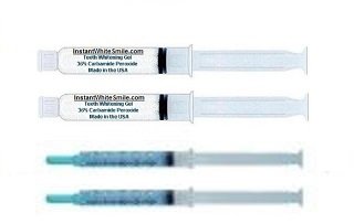 INSTANT WHITE SMIILES 36% Optimized Deep Stain Teeth Whitening Gel Syringes- 2 Huge 10ml Gels with 2 Remin.