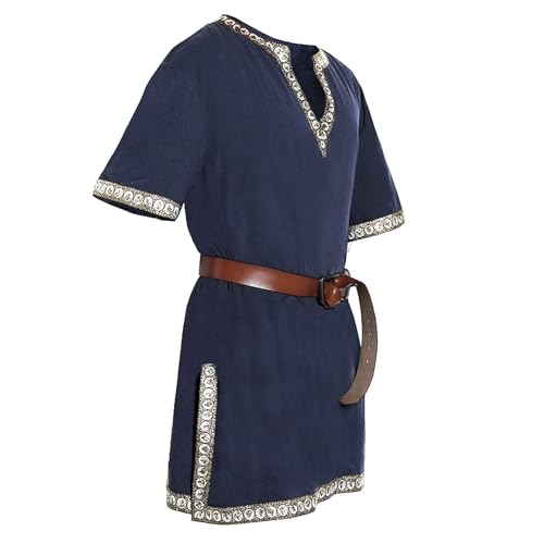 Túnica medieval para hombre ideal como camisa vikinga cómoda para recreación de batallas