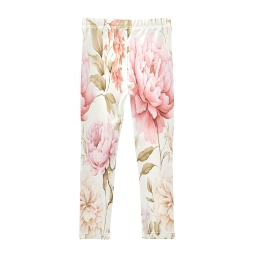 Bolaz Toddler Girls Leggings Printed Yoga Pants Leggings Pink Red Flower for Kids2