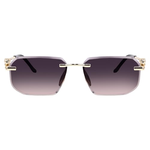 Image of Dervin Rimless Rectanglular Sunglasses For Men and Women | Unisex Frameless Sun Glasses Shades