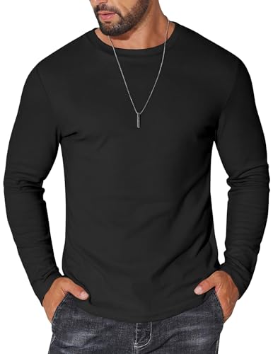 COOFANDY Thermal Shirts for Men Long Sleeve T Shirt Casual Basic Shirts Stretch Crew Neck Undershirts