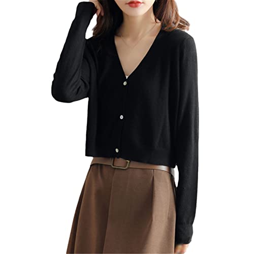 Veste courte en laine Kelsiop contre le froid sans encombrement manteau noir femme xl