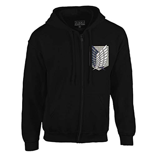 Ripple Junction Attack on Titan Survey Corps Adult Unisex Zip Hoodie, Black Ripple Junction Attack on Titan Survey Corps Adult Unisex Zip Hoodie, Black