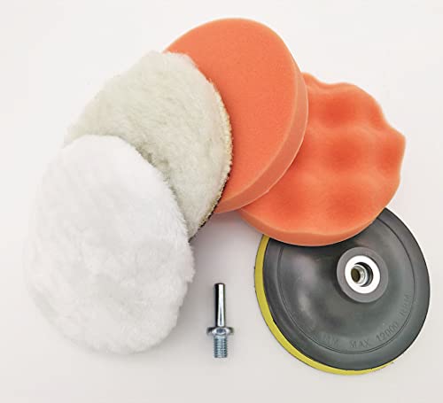 Kit de polimento de broca, kit de almofada de polimento de 12,7 cm, almofadas de polimento de lã, ta