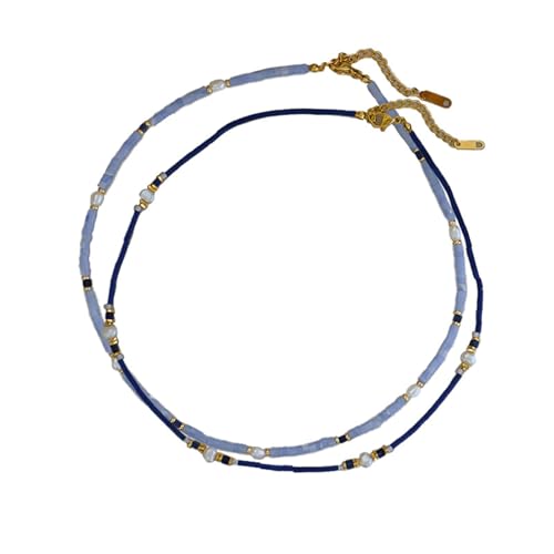 Bijoux 18.7 pouces : collier femme avec chaîne perles plaquées or vintage